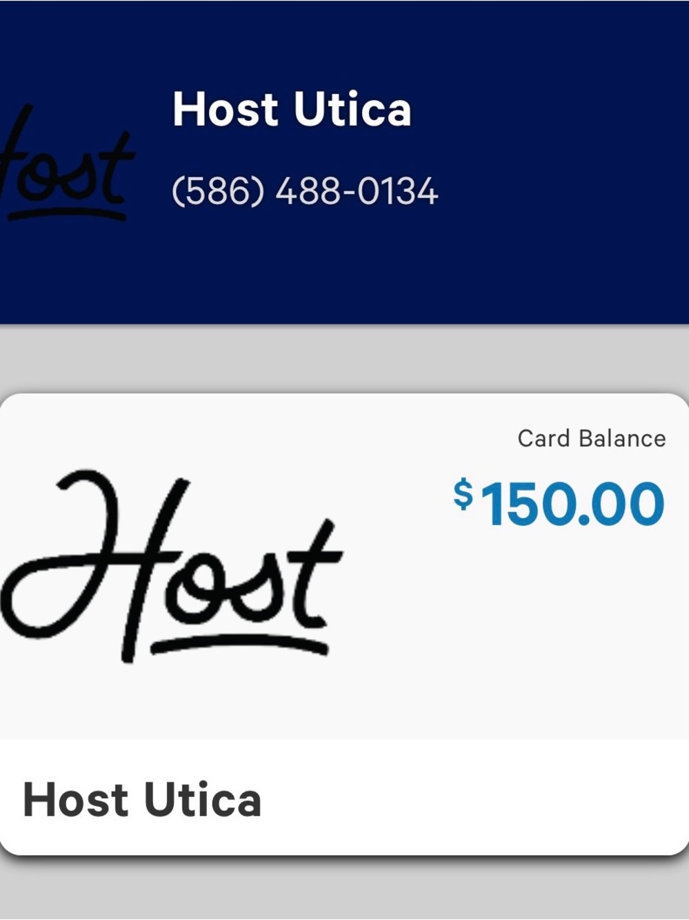 Host Utica Restaurant Gift Card $150 Host Utica MI 7759 Auburn RD Utica MI 48317 - Picture 2 of 2